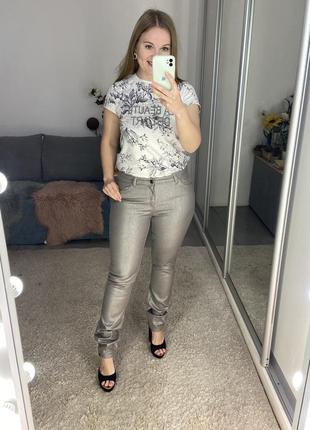 Блестящие джинсы скинни высокий рост No4616 фото