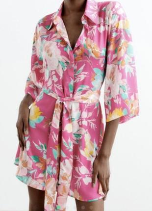 Платье zara  атласное 2