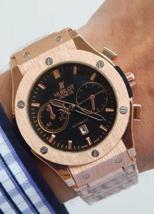 Чоловічий наручний годинник hublot classic fusion золото, на брас