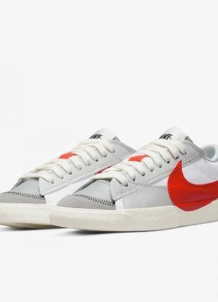 Кроссовки nike blazer low 77 jumbo grey/red dq8769-1001 фото