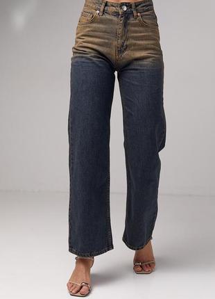 Женские джинсы с эффектом two-tone coloring1 фото