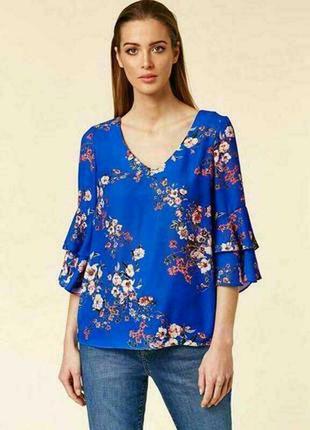Яркая блуза в цветах и бабочках 16/50-52 размера wallis1 фото