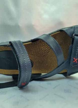 Ортопедические кожаные сандалии на липучках синие step wey 40-45р3 фото
