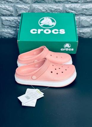 Женские кроксы crocs шлёпанцы крокс персикого цвета 36-412 фото