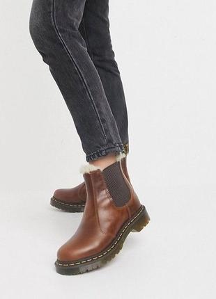 Dr. martens leonore челси утепленные натуральная кожа 38,5-39