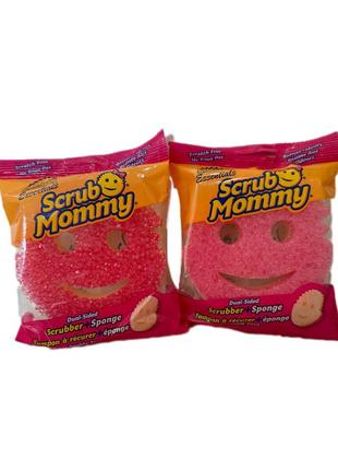 Губка  scrub mommy / губка для прибирання / scrub mommy рожева1 фото