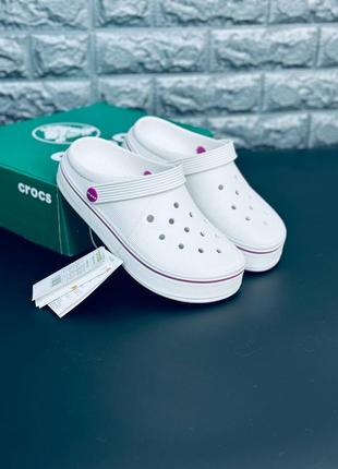 Женские кроксы crocs шлёпанцы белого цвета крокс 36-41