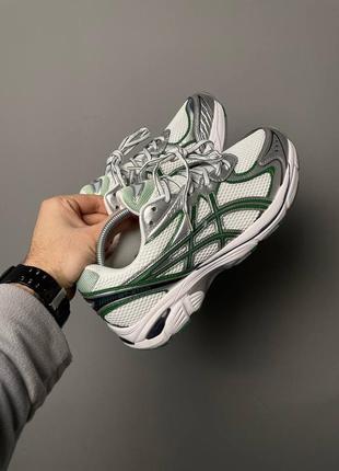 Чоловічі кросівки зелені з срібним asics gt-2160 white shamrock green4 фото