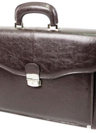 Мужской портфель из кожзаменителя jpb  коричневый3 фото
