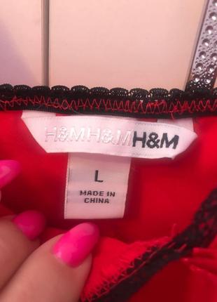 Комбінація червона сексуальна пінонька пеньюар h&m розмір l 423 фото