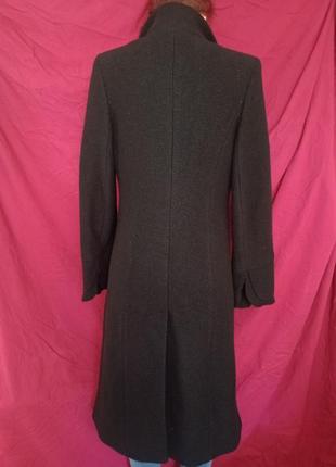 Оригинал 100%wool из натуральной ткани теплое пальто миди  italy итальянское черное london8 фото