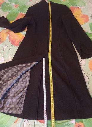 Оригинал 100%wool из натуральной ткани теплое пальто миди  italy итальянское черное london6 фото