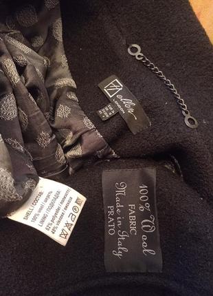 Оригинал 100%wool из натуральной ткани теплое пальто миди  italy итальянское черное london2 фото