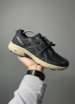 Чоловічі кросівки чорні asics gel venture 6 black tan