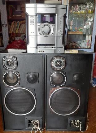 Акустична система (колонки ссср+магнітофон sony+аудіокасети)