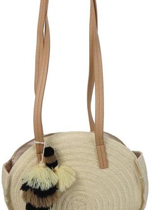 Екологічна жіноча солом'яна плетена сумка esmara бежева