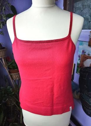 Джемпер -топ на бретелях красный р 46 винтаж