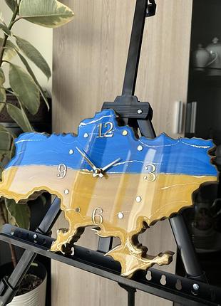 Часы украинские, часы в клетку, патриотический