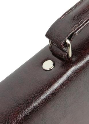 Мужской портфель exclusive коричневый8 фото