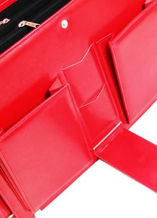 Діловий портфель амо з екошкіри червоний8 фото