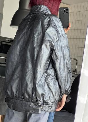 Кастомизированная кожаная куртка бомбер2 фото