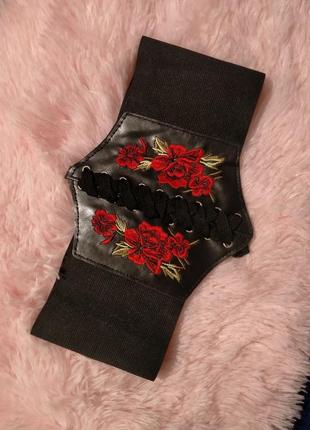 Корсет с вышивкой на талию s-m пряс ремень вышивка стиль атрибутика9 фото