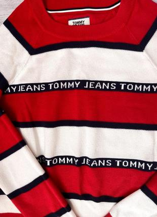 Оригинальная кофта в полоску tommy hilfiger короткий свитшот свитер укороченная полоска6 фото