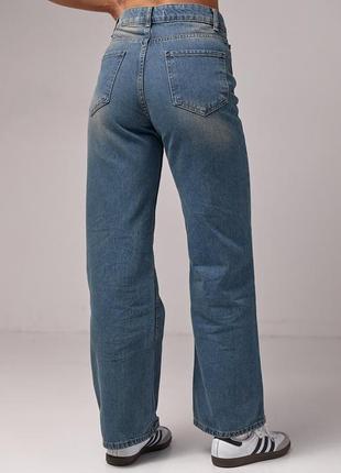 Жіночі джинси з ефектом потертості артикул: 90964 фото