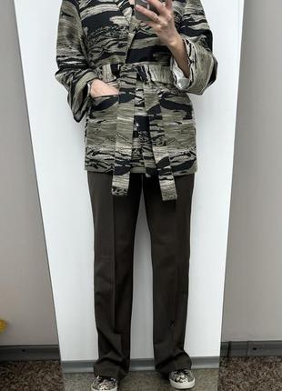 Пальто кардиган кимоно h&amp;m плотная гобеленовая ткань8 фото