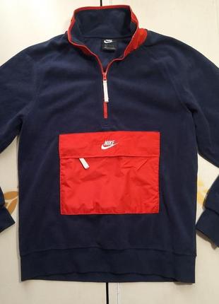 Nike half zip borg sweat in navy размер s1 фото