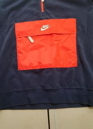 Nike half zip borg sweat in navy размер s2 фото