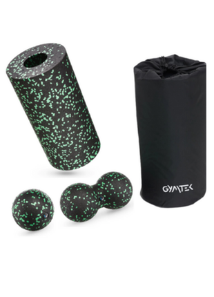 Набор массажеров для йоги и фитнеса gymtek epp black-green