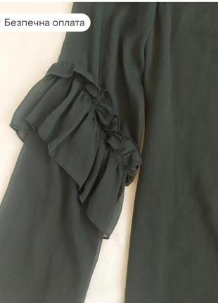 Шикарна оливкова блуза, туніка , блузка zara8 фото