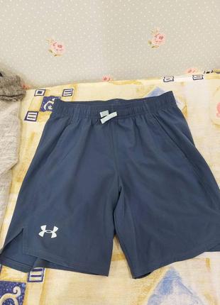 Шорти дитячі under armour 11-13 років 147-158 см спортивні сині4 фото