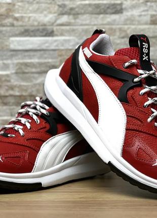 Мужские кожаные кроссовки puma rs-x red4 фото