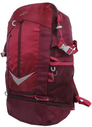 Легкий похідний рюкзак із дощовиком 30l rocktrail ian389063 бордовий3 фото