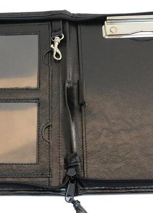 Папка формату а5 jpb з екошкіри чорна7 фото