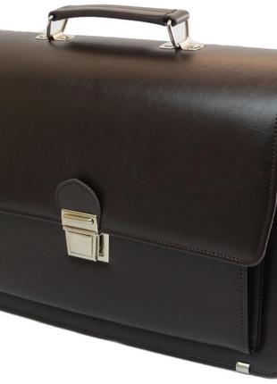 Деловой портфель амо из эко кожи коричневый3 фото