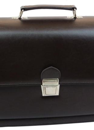 Деловой портфель амо из эко кожи коричневый4 фото