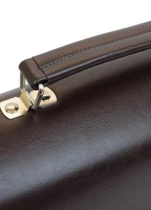 Деловой портфель амо из эко кожи коричневый9 фото