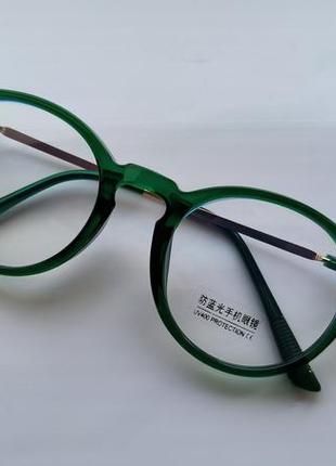 Іміджеві зелені окуляри 2024 з захистом унісекс5 фото