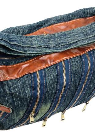 Женская  сумка fashion jeans bag темно-синяя7 фото