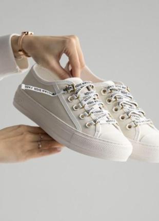 Кеди walk'n'dior sneaker white cotton canvas
