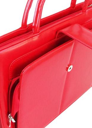 Ділова сумка-портфель jpb з екошкіри червона8 фото
