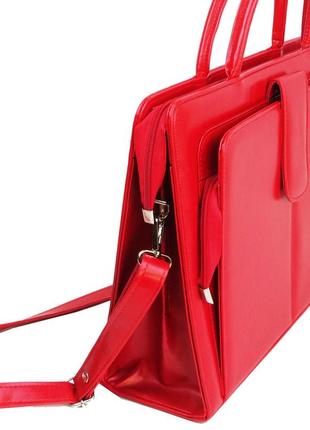 Ділова сумка-портфель jpb з екошкіри червона3 фото