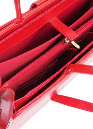 Ділова сумка-портфель jpb з екошкіри червона7 фото