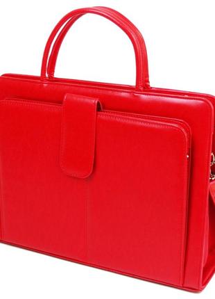 Ділова сумка-портфель jpb з екошкіри червона5 фото