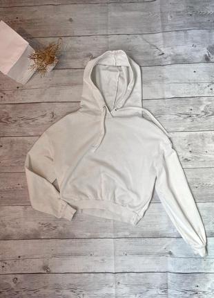 Худи толстовка кенгуру кофта с капюшоном укороченная манжет оверсайз объемная короткая с.