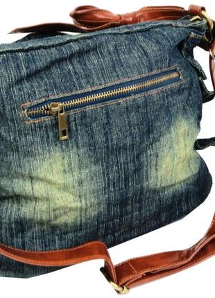Женская  сумка fashion jeans bag темно-синяя8 фото