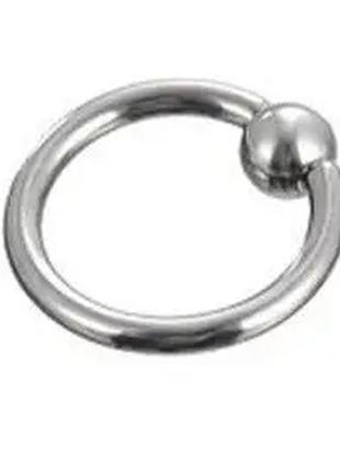 Сережка-кольцо с шариком  для пирсинга из медицинской стали 1.2 мм3 фото
